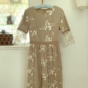 Roolee Embroidered Floral Milana Detail Dress